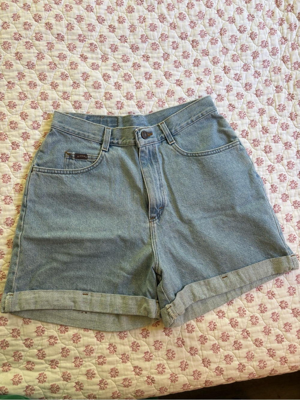Vintage High Rise Light Blue Rider Shorts